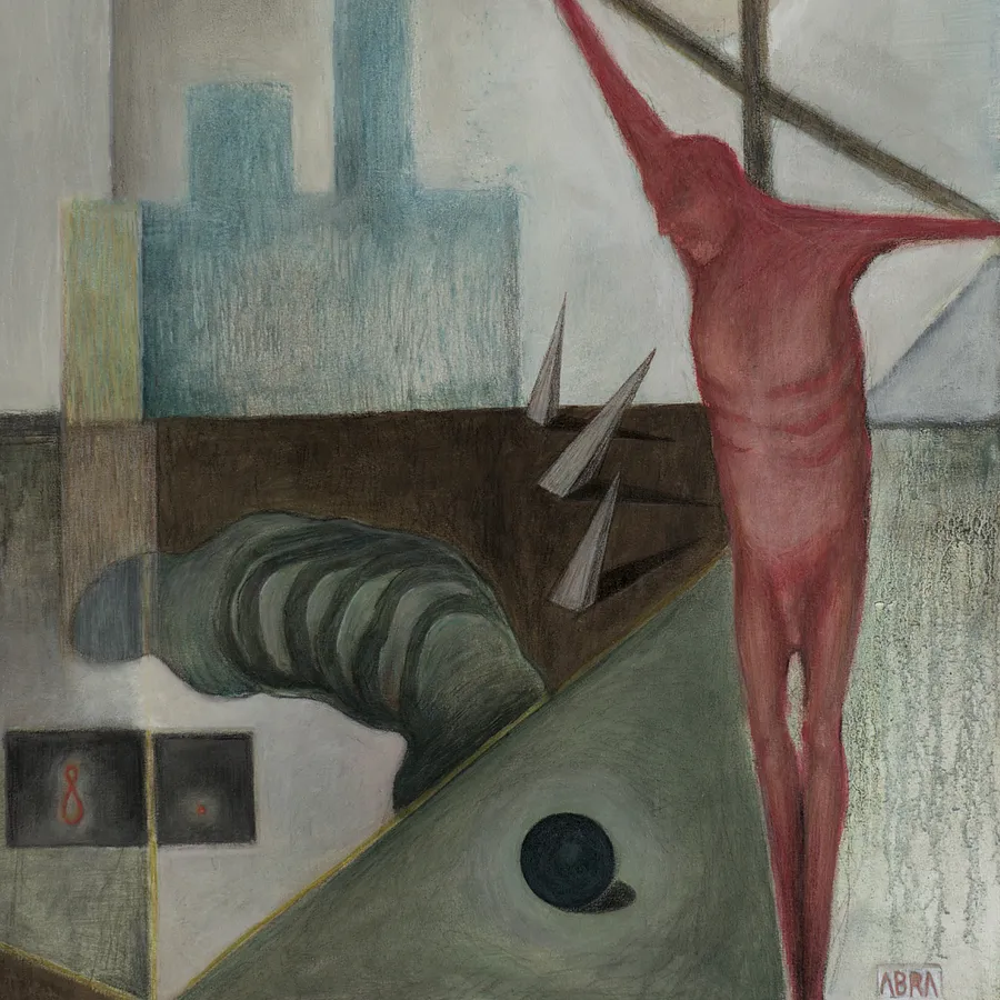 Image of Day by ABRA, size: 65 x 55 cm, made of canvas,acrylic,colored pencil, Painting medium, from Lviv, part of the Thresholds and omens series, priced at $500 (≈ 22,925 грн)