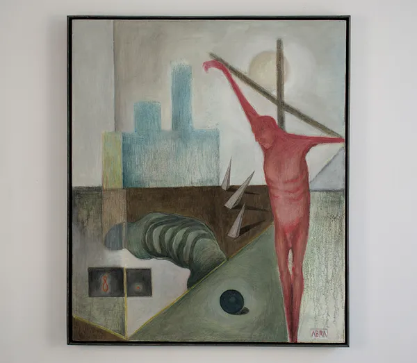 Image of Day by ABRA, size: 65 x 55 cm, made of canvas,acrylic,colored pencil, Painting medium, from Lviv, part of the Thresholds and omens series, priced at $400 Photo 2 of 5.