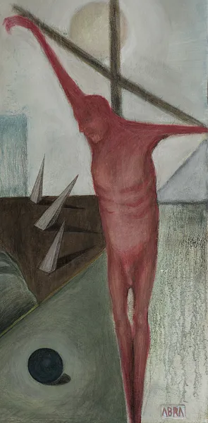 Image of Day by ABRA, size: 65 x 55 cm, made of canvas,acrylic,colored pencil, Painting medium, from Lviv, part of the Thresholds and omens series, priced at $400 Photo 3 of 5.