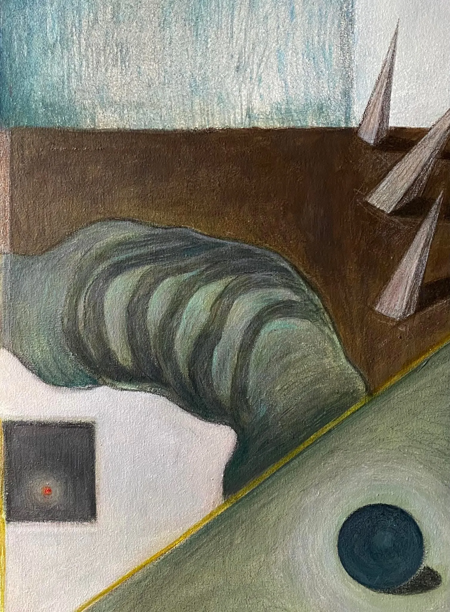 Image of Day by ABRA, size: 65 x 55 cm, made of canvas,acrylic,colored pencil, Painting medium, from Lviv, part of the Thresholds and omens series, priced at $400 Photo 5 of 5.