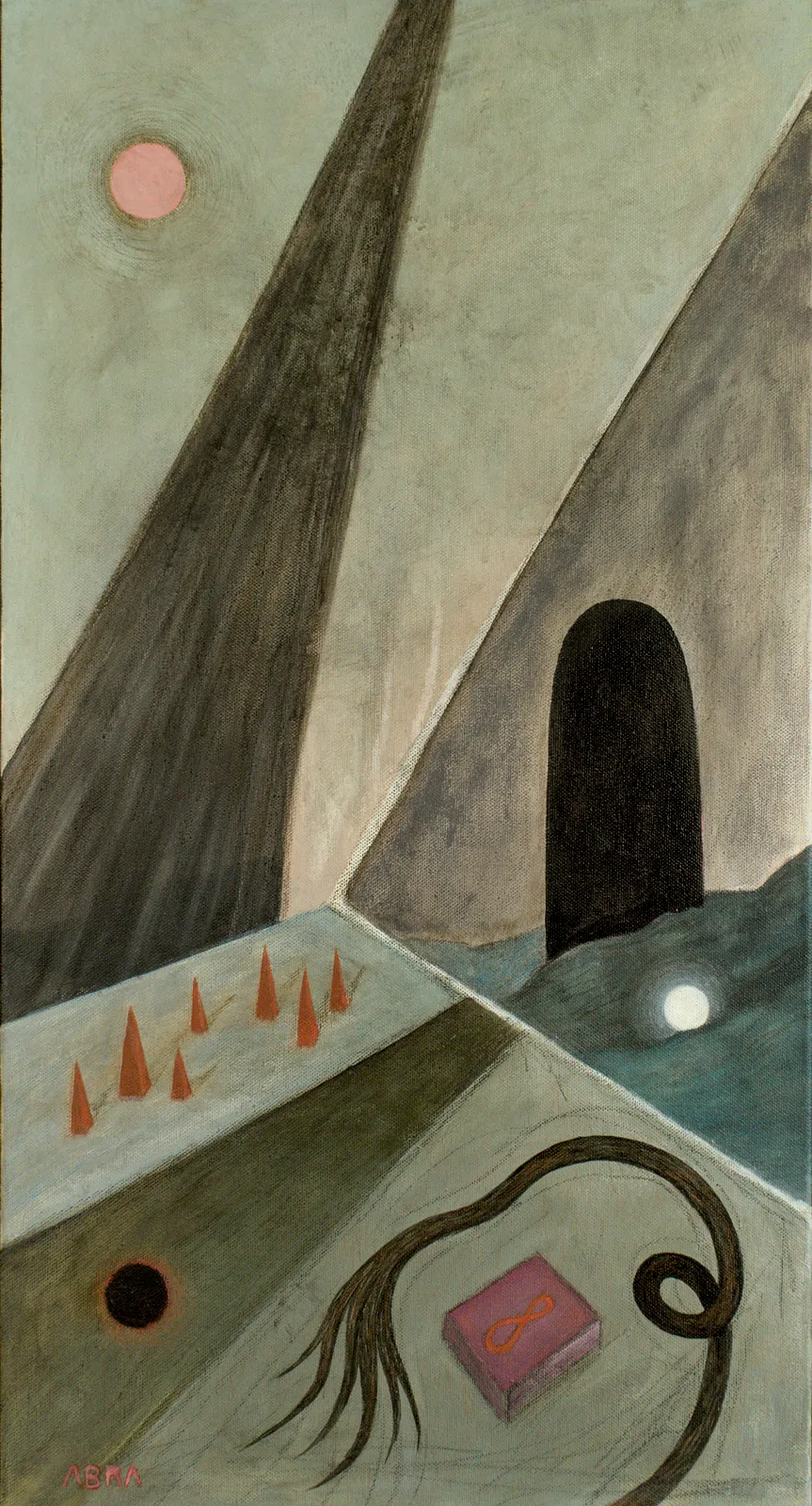 Image of Entry  by ABRA, size: 75x40cm, made of canvas,acrylic,colored pencil, Painting medium, from Lviv, Ukraine, part of the Thresholds and omens series, priced at $400 Photo 1 of 4.