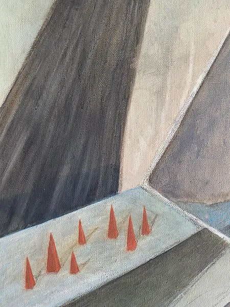 Image of Entry / Вхід by ABRA, size: 75x40cm, made of canvas,acrylic,colored pencil, Painting medium, from Lviv, Ukraine, part of the Thresholds and omens series, priced at $390 Photo 3 of 4.