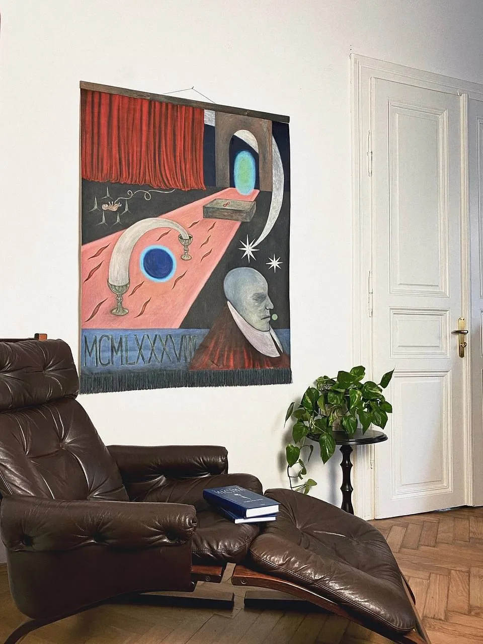 Image of Eternal wanderer  by ABRA, size: 130 сm x 101 cm, made of canvas,acrylic,colored peencil, Painting medium, from Lviv, Ukaine, part of the Thresholds and omens series, priced at $650 Photo 9 of 9.