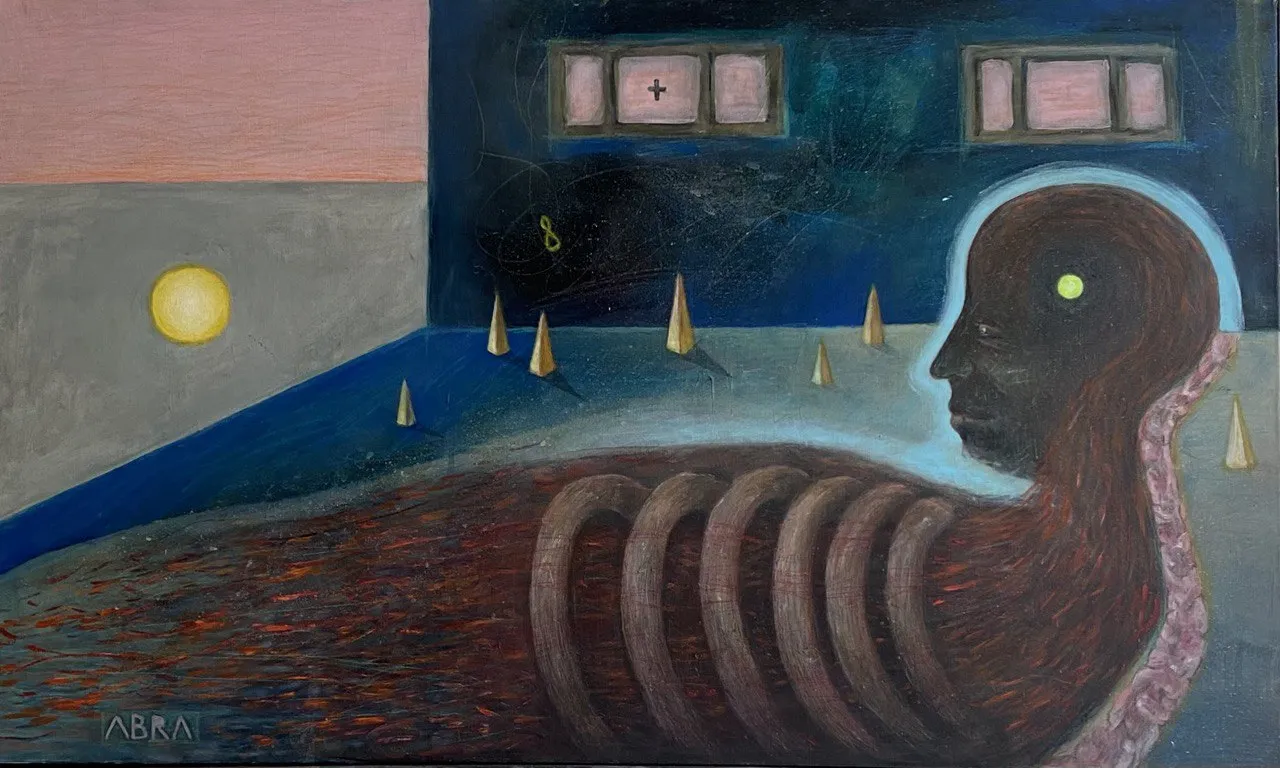 Image of Numb  by ABRA, size: 100x65cm, made of Acrylic on canvas, Painting medium, from Lviv, part of the Architecture of presence series, priced at $650 Photo 2 of 6.