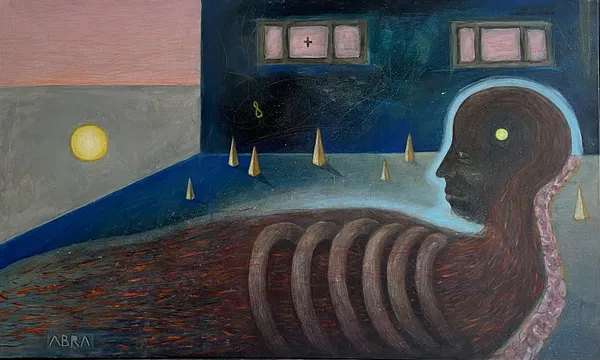 Image of Numb  by ABRA, size: 100x65cm, made of Acrylic on canvas, Painting medium, from Lviv, part of the Architecture of presence series, priced at $650 Photo 2 of 6.