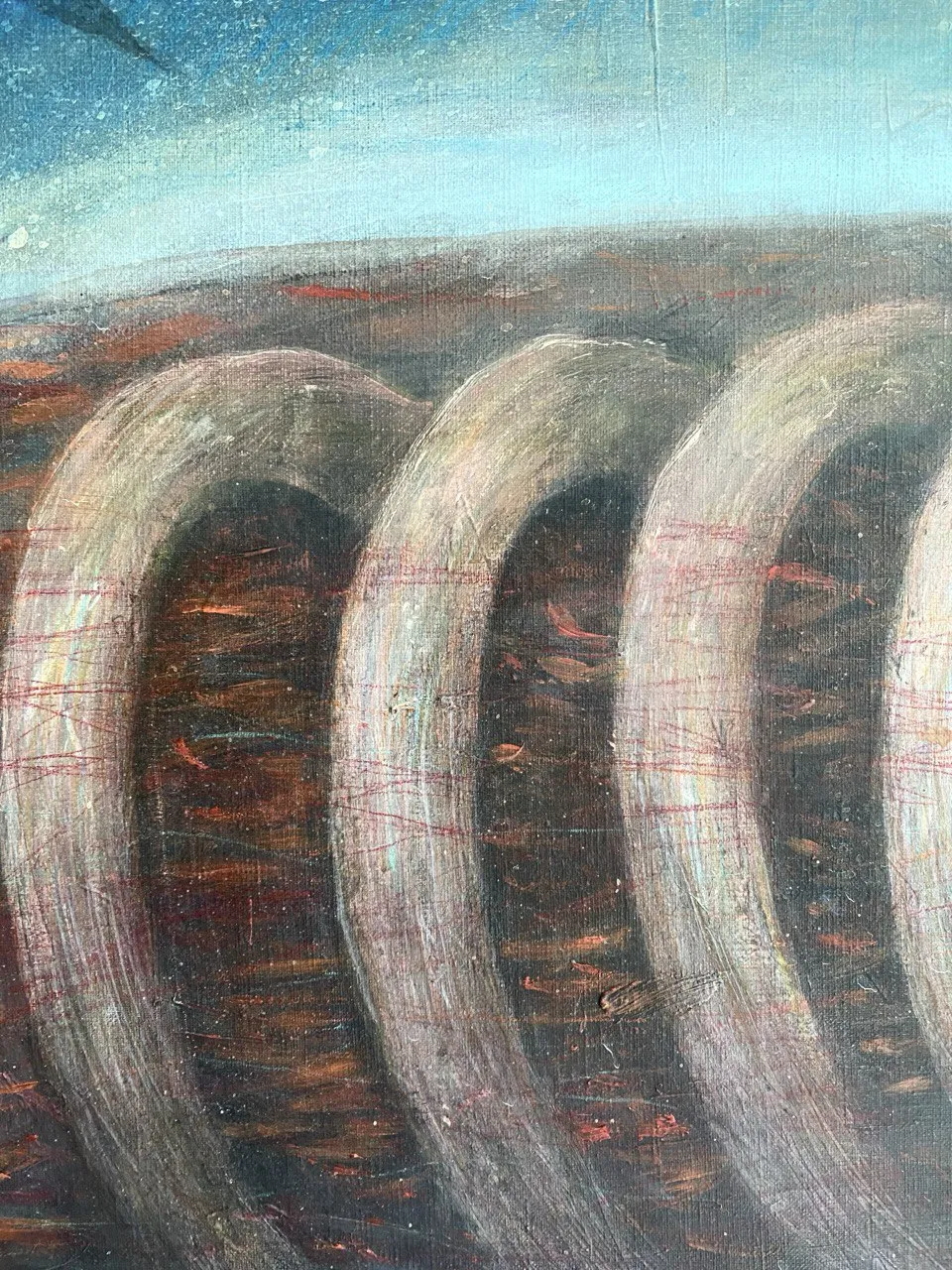 Image of Numb  by ABRA, size: 100x65cm, made of Acrylic on canvas, Painting medium, from Lviv, part of the Architecture of presence series, priced at $650 Photo 4 of 6.