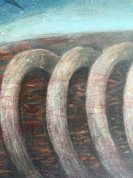 Image of Numb  by ABRA, size: 100x65cm, made of Acrylic on canvas, Painting medium, from Lviv, part of the Architecture of presence series, priced at $650 Photo 4 of 6.