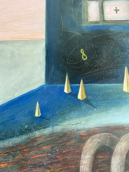 Image of Numb  by ABRA, size: 100x65cm, made of Acrylic on canvas, Painting medium, from Lviv, part of the Architecture of presence series, priced at $650 Photo 6 of 6.