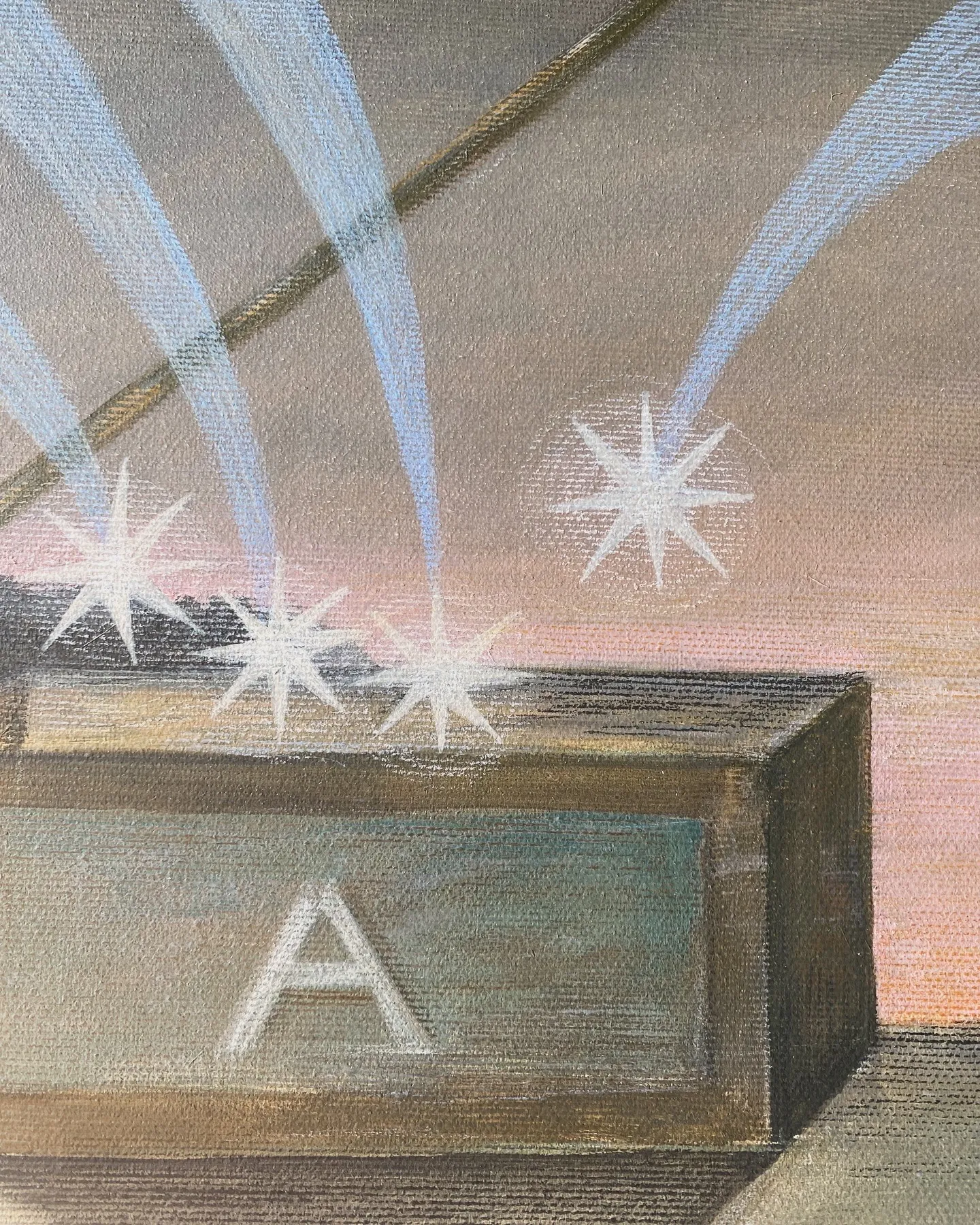 Image of Extended dream \ Подовжений сон by ABRA, size: 70x40cm, made of canvas,acrylic,colored pencil, Painting medium, from Lviv, Ukraiine, part of the Thresholds and omens series, priced at $500 Photo 2 of 5.