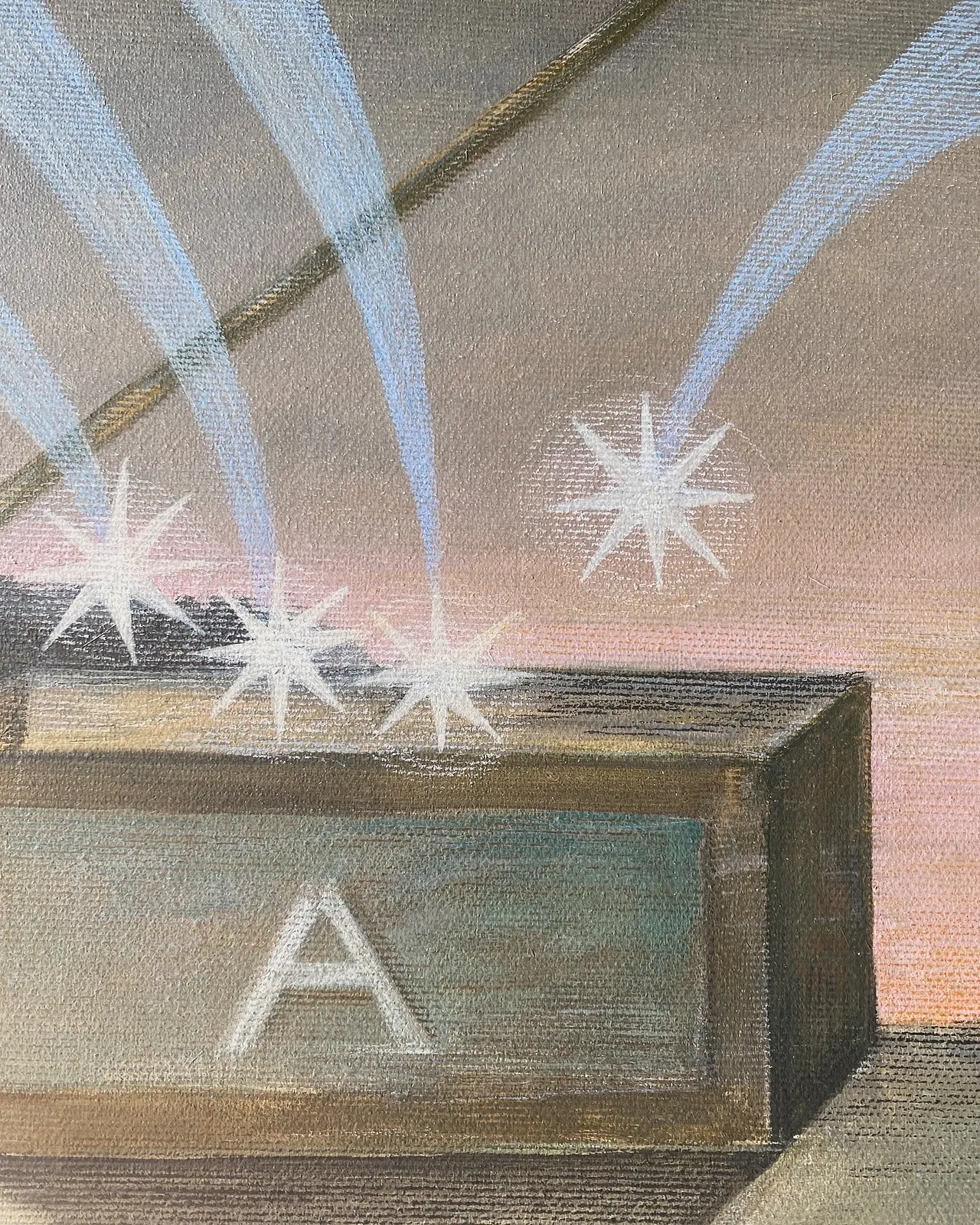 Image of Extended dream  by ABRA, size: 70x40cm, made of canvas,acrylic,colored pencil, Painting medium, from Lviv, Ukraiine, part of the Thresholds and omens series, priced at $650 Photo 2 of 5.