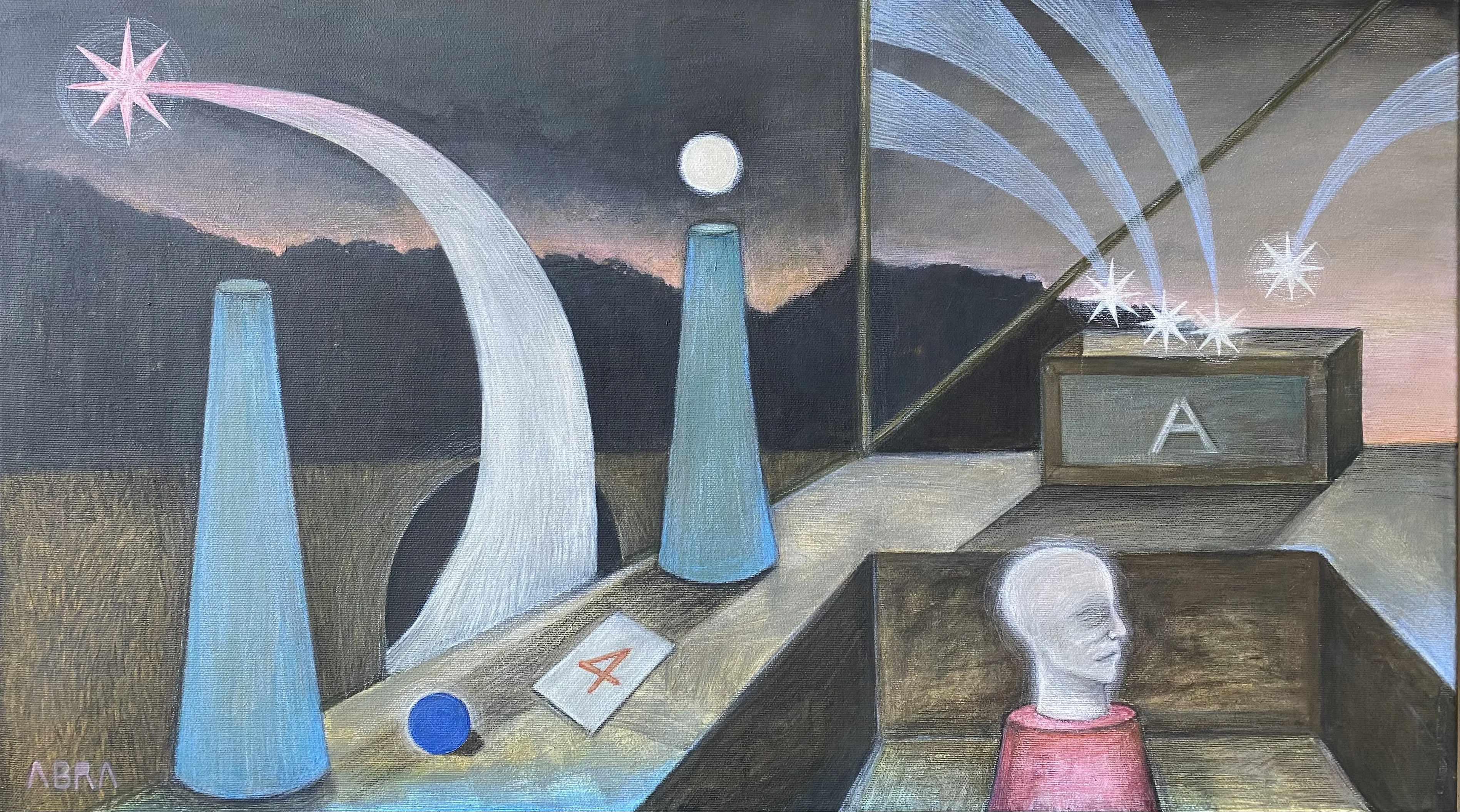 Image of Extended dream \ Подовжений сон by ABRA, size: 70x40cm, made of canvas,acrylic,colored pencil, Painting medium, from Lviv, Ukraiine, part of the Thresholds and omens series, priced at $500 Photo 5 of 5.