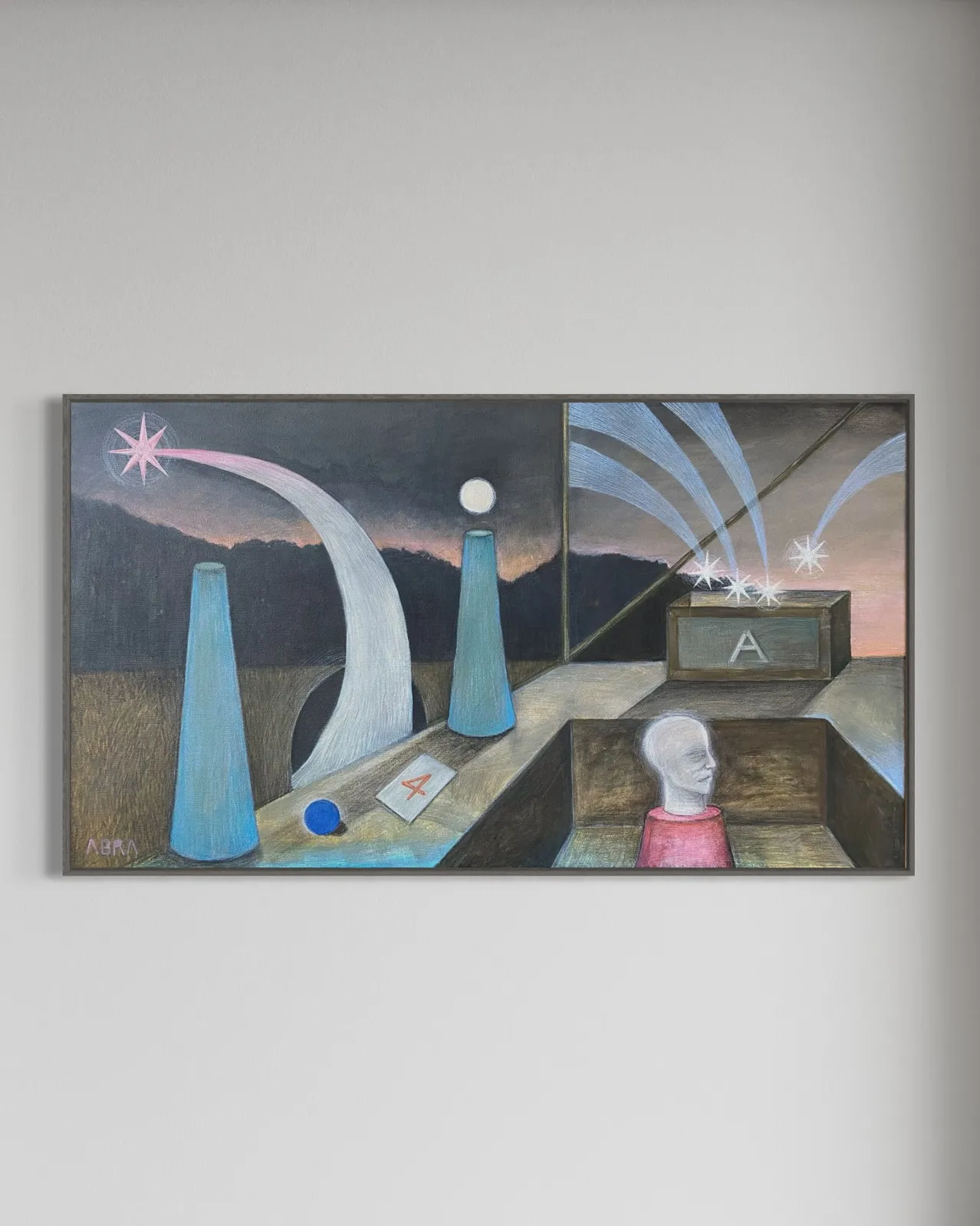 Image of Extended dream  by ABRA, size: 70x40cm, made of canvas,acrylic,colored pencil, Painting medium, from Lviv, Ukraiine, part of the Thresholds and omens series, priced at $650 (≈ 29,140 грн) Photo 1 of 5.