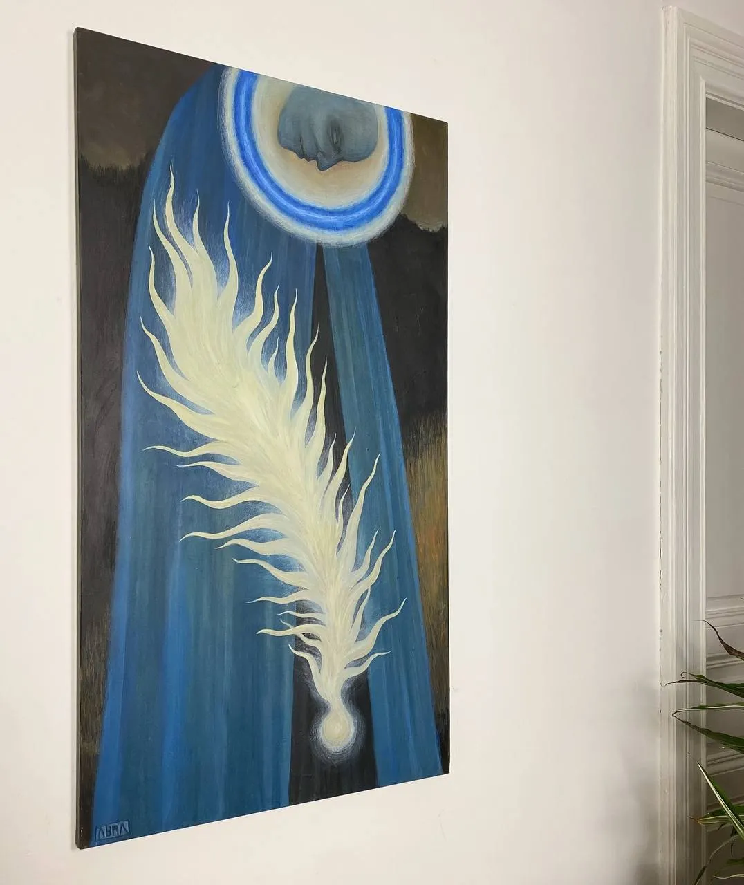 Image of Metanoia by ABRA, size: 110 x 60, made of canvas,acrylic,colored pencil, Painting medium, part of the noesis series Photo 3 of 3.